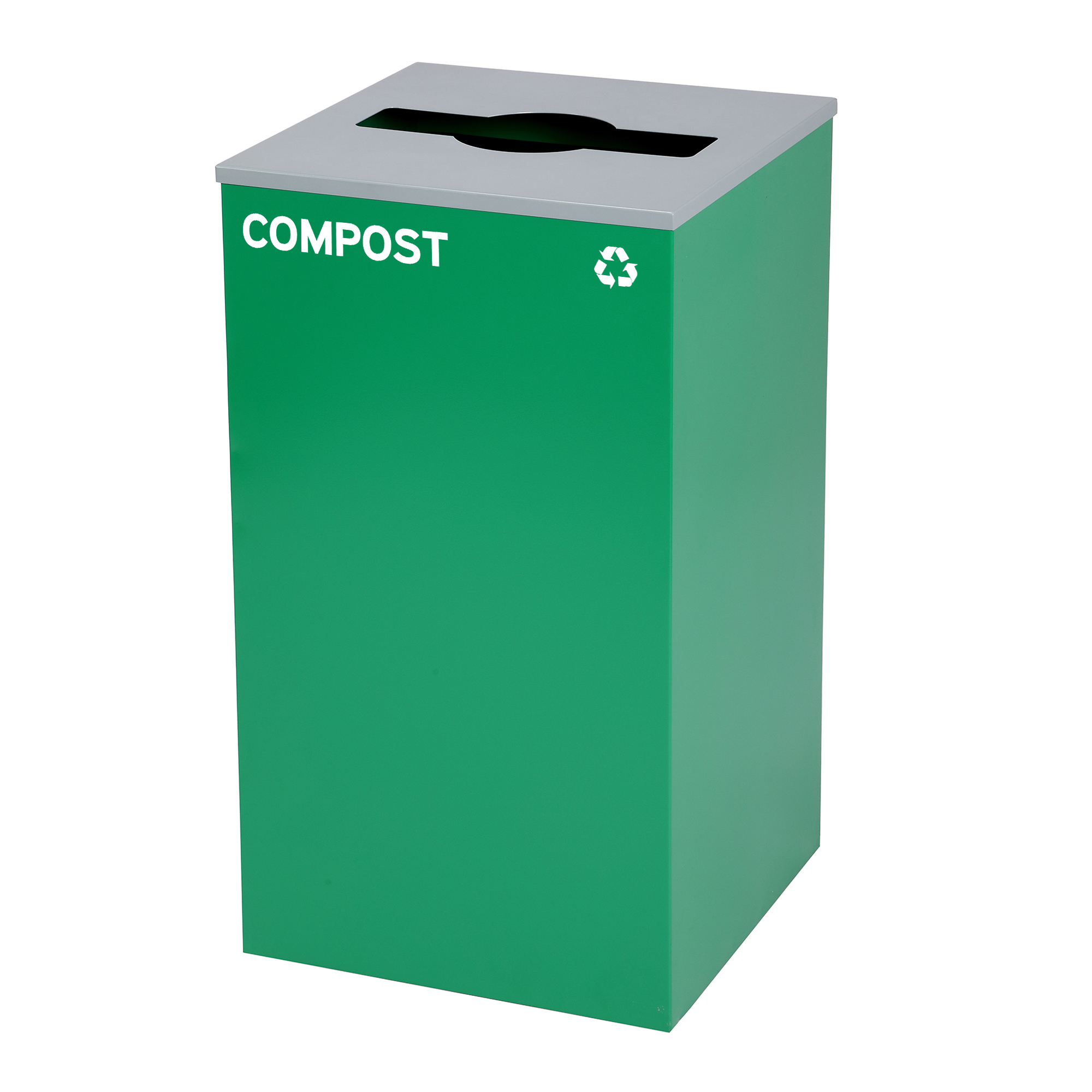 Alpine, 29-Gallon Square Metal Trash Can, Green Bin, Capacity 29 Gal, Model# ALP4450-KIT-GRN-M-COM